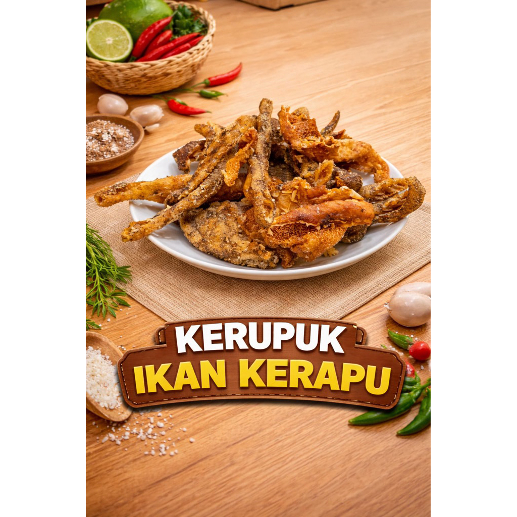 kerupuk ikan kerapu 1kg mentah