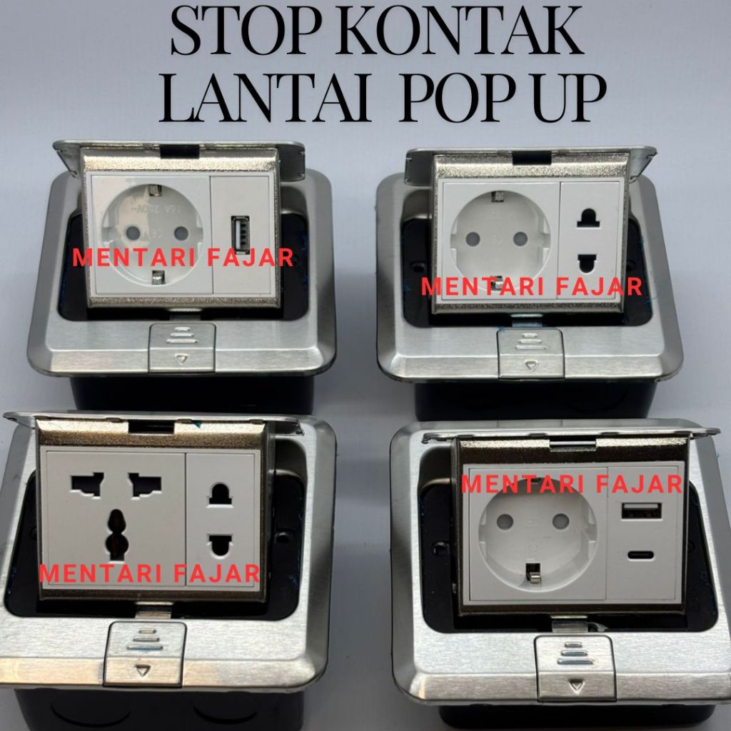 Stop Kontak Lantai 3 Modul Pop Up Slow Motion / Stop Kontak Lantai Pop Up Arde Pin