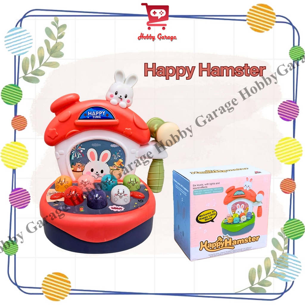 JM Indonesia Mainan Pukul Tikus Happy Hamster Whack A Mole Edukasi Anak Musik Lampu
