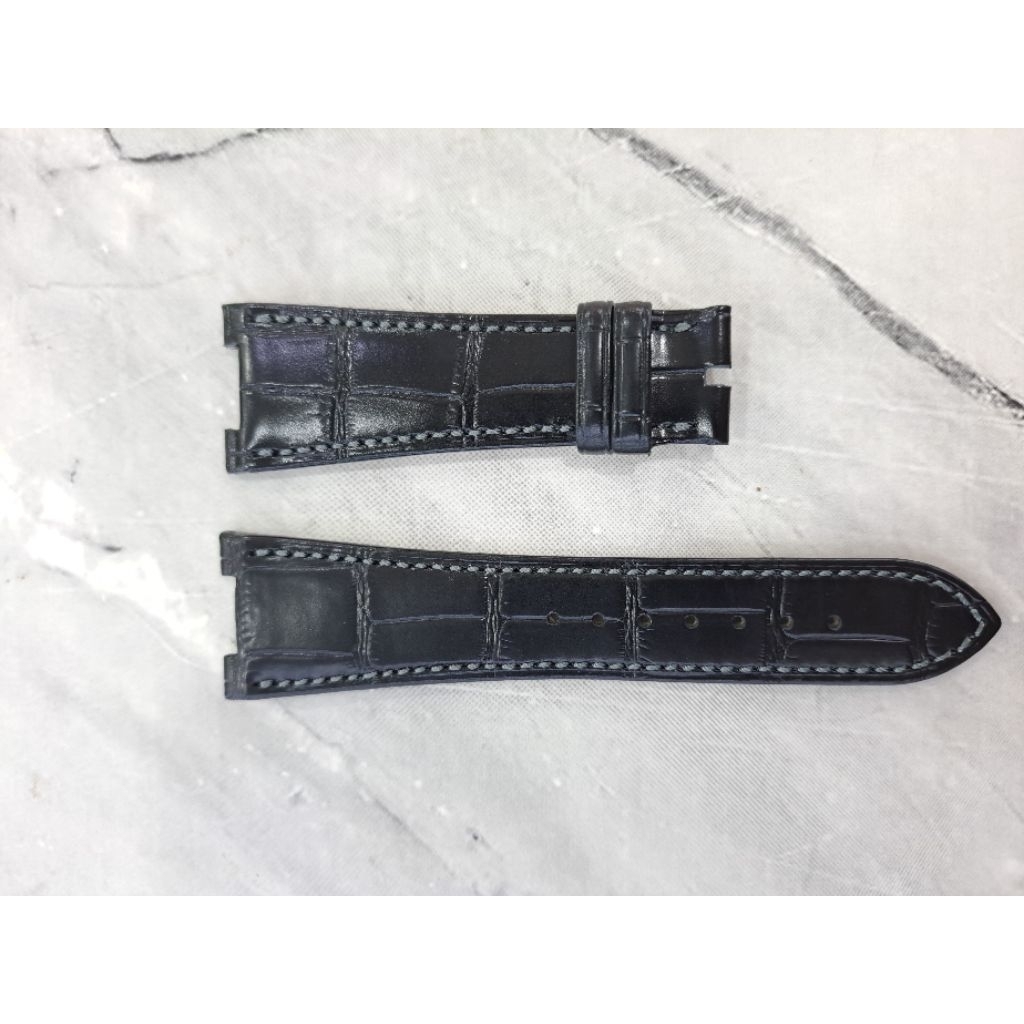 LEATHER STRAP ORIGINAL PATEK PHILIPPE NAUTILUS UKURAN 25MM WARNA HITAM