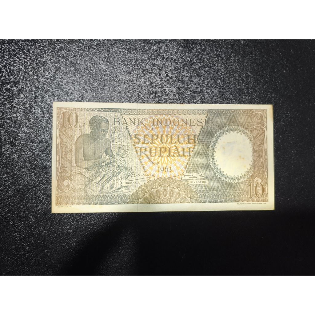 Uang Kertas Kuno Indonesia 10 Rupiah tahun 1963 Seri Pekerja