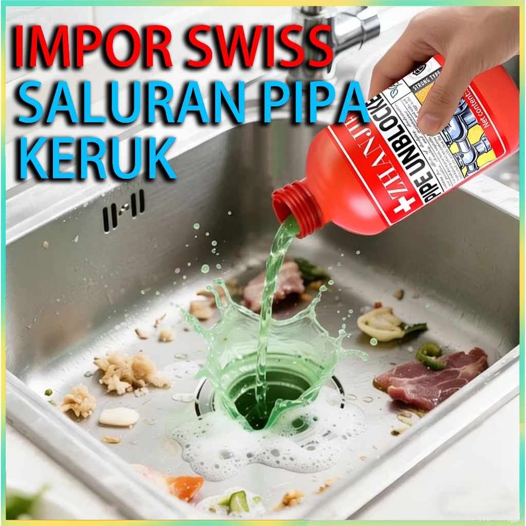 Impor Swiss cairan wc mampet 500ml cairan anti sumbat wc wc mampet cairan anti sumbat drain force
