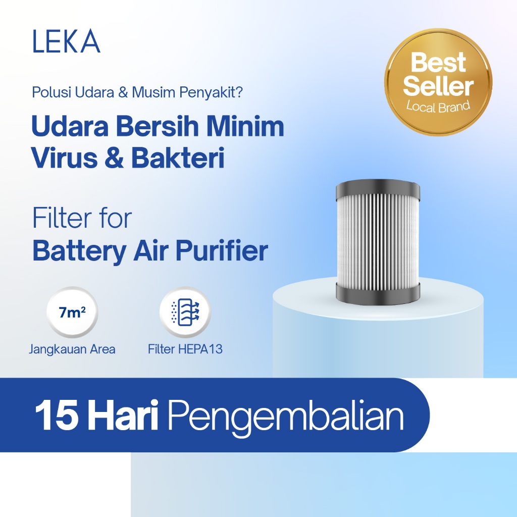 LEKA AP7707 Battery Air Purifier - Replacement Filter HEPA13