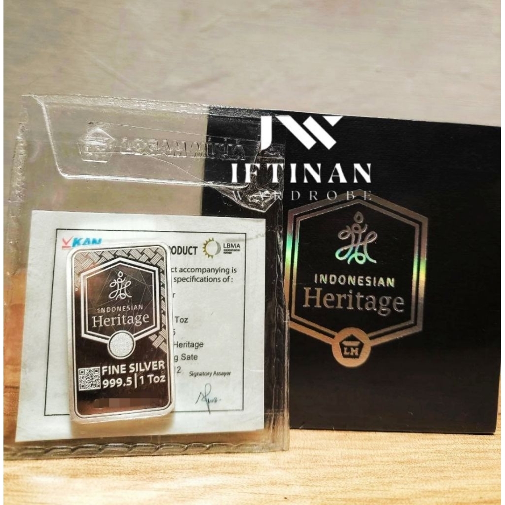 Limited Perak Antam Heritage 1 oz (31,1 gr) Fine Silver Bar 999,5 Certified