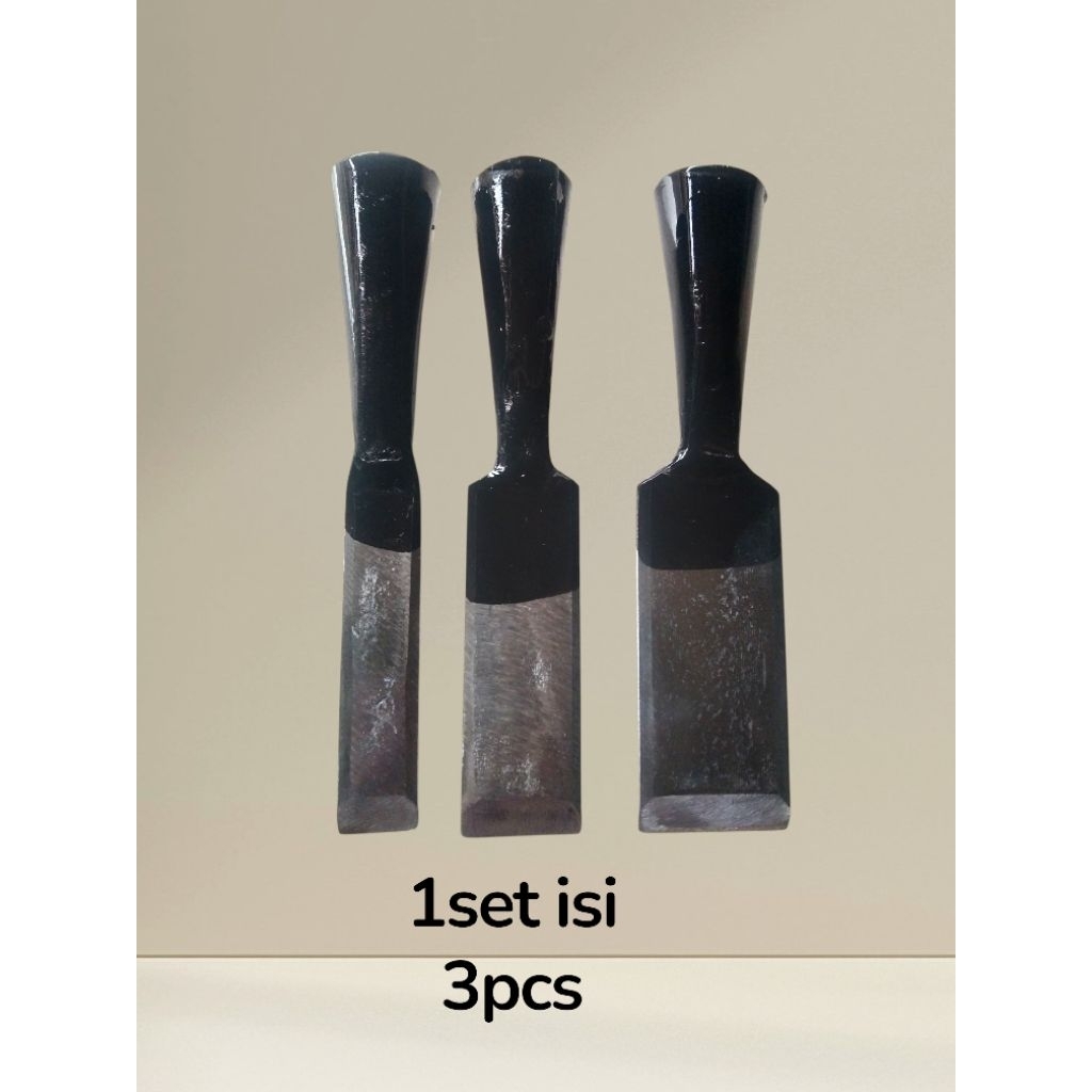 tatah kayu//pahat kayu//tatah baja//tatah bobok//tatah 1set isi 3pcs//alat pertukangan
