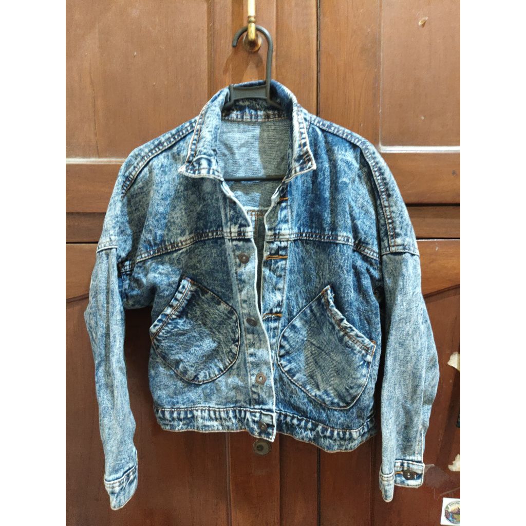 preloved baju jaket jeans denim croptop