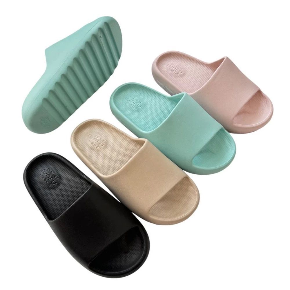 Sandal Karet wanita Luofu slop polos kekinian, Sandal karet harian polos - Luofu 6224
