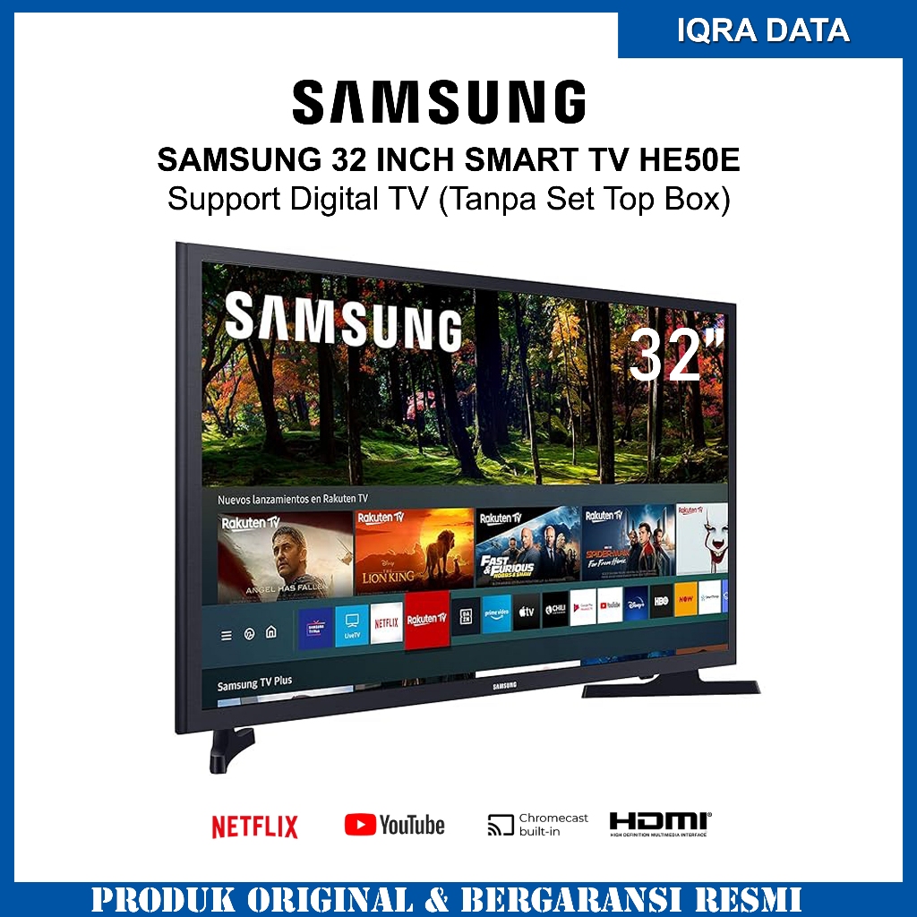 Samsung Smart TV 32 inch 32HE50E - Youtube/Netflix - Digital TV - HDR - Garansi Resmi 2 Tahun