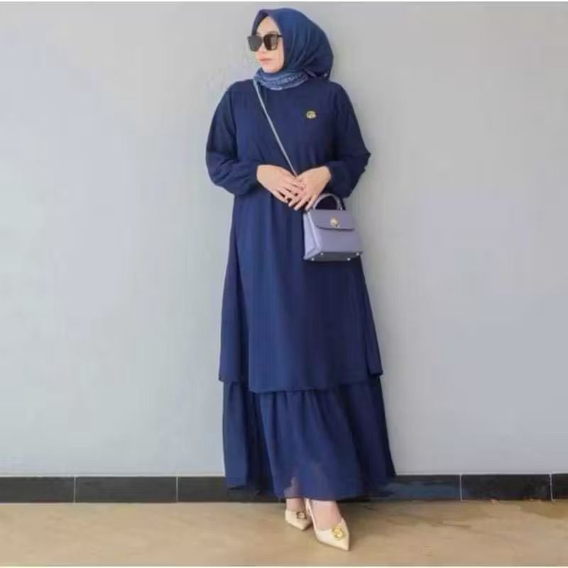 gamis malaysia Melayu polos anggun dan cantik/busui/fashion muslim wanita