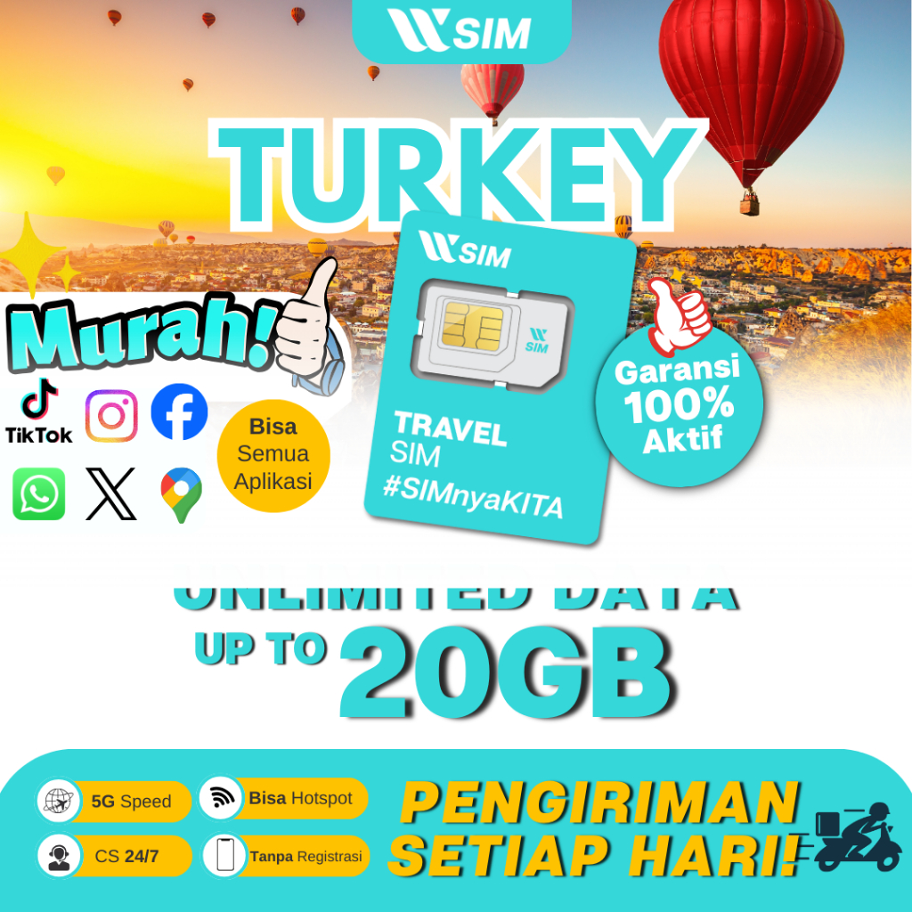 SIM Card Turkey Unlimited | Internet Turki 4G/5G | SIM Card Istanbul Cappadocia Ankara | SIM Card Tr