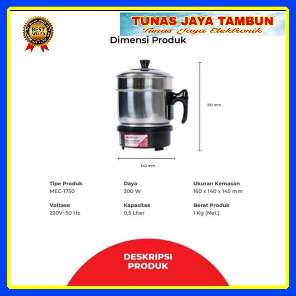 MULTI COOKER MASPION 1750 / MASPION MEC 1750