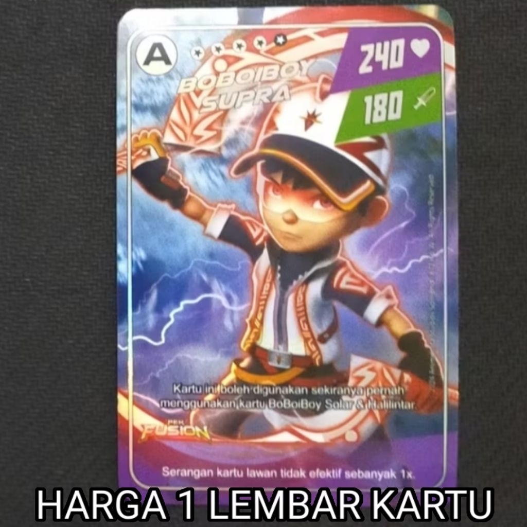 Boboiboy Monsta Galaxy Card Boboiboy Supra Dari Pek Fusion (Silver)