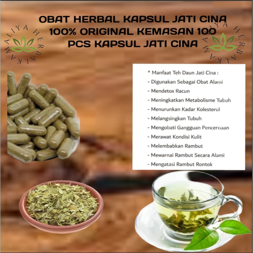 OBAT HERBAL KAPSUL JATI CINA 100% ORIGINAL KEMASAN 100 PCS KAPSUL JATI CINA