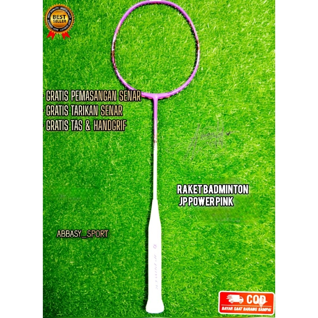 RAKET BADMINTON 32 lbs RAKET BULUTANGKIS  JP POWER ORIGINAL 32 LBS FULL SET KUALITAS TERBAIK