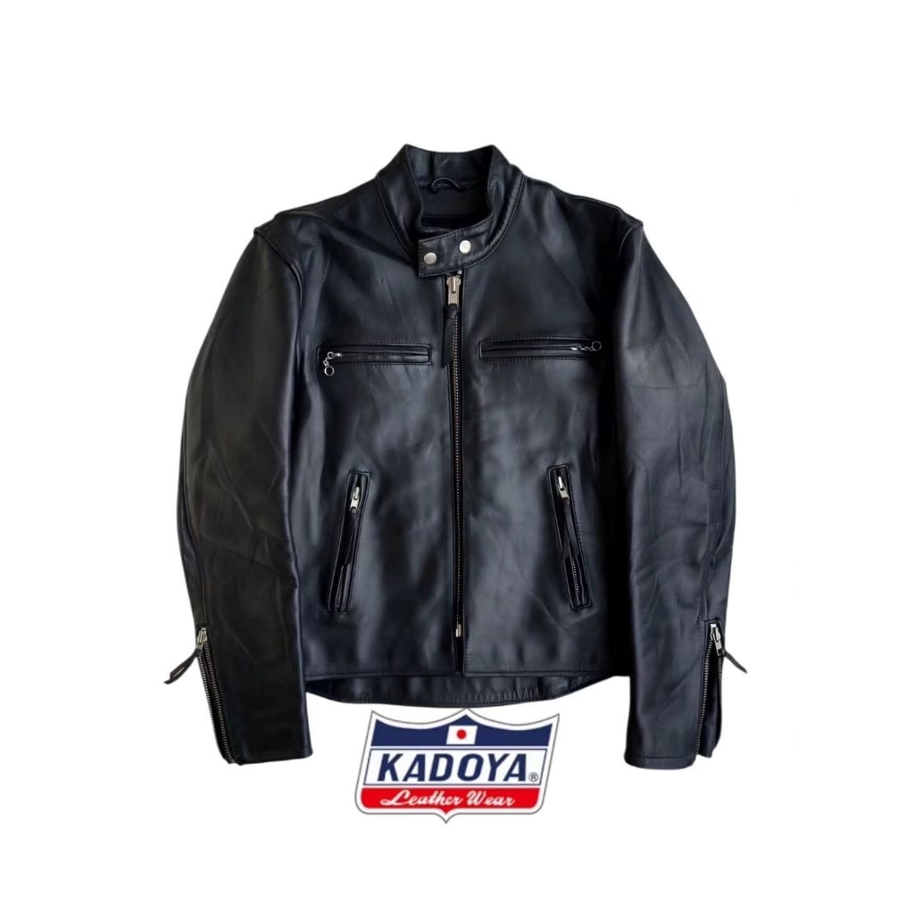 Kadoya Jaket Kulit Biker Caferacer Single Rider Leather Jacket Vintage Classic Retro Rugged Style