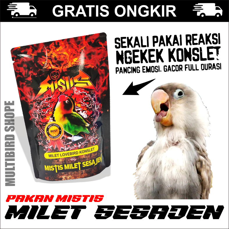 Pakan Lovebird Konlset | Milet Mistis Lovebird Sesajen pakan Lomba Lovebird