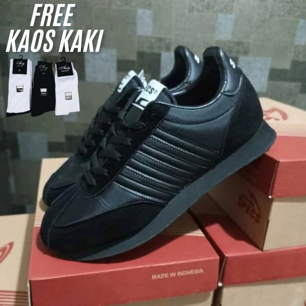 Promo COD Sepatu Sneakers Pria Dan Wanita Sepatu Specs Hitam Polos Sepatu Pria Dan Wanita Sepatu Sek