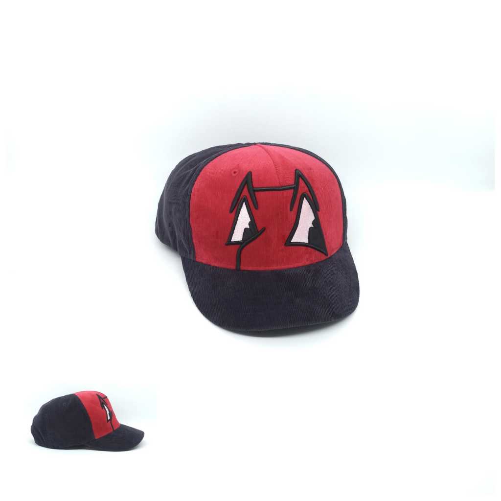 Topi MLB Indians Cap Visor Pendek Big Logo Corduroy Second Original 050