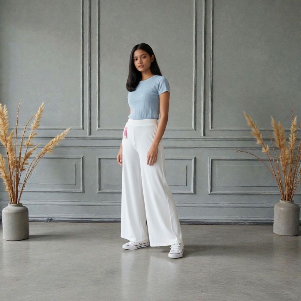 Celana Kulot Putih Jumbo  Kulot Putih Standart & Jumbo Bawahan Wanita
