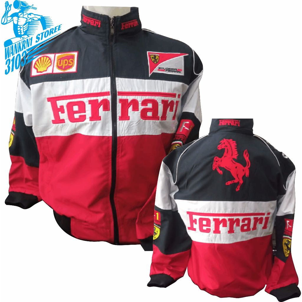 WanKrn Jaket NascarVintage F1 Racing Black Red Series