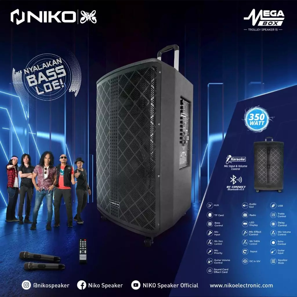NIKO PROFESIONAL SPEAKER SYSTEM UKURAN 15 INCH MEGA BOX 15 / MEGA BOX 12