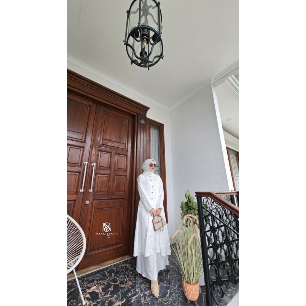 Melayu Set by Mona Syar'i by M.E Original - Dress dengan Bahan Cationic Jaquard