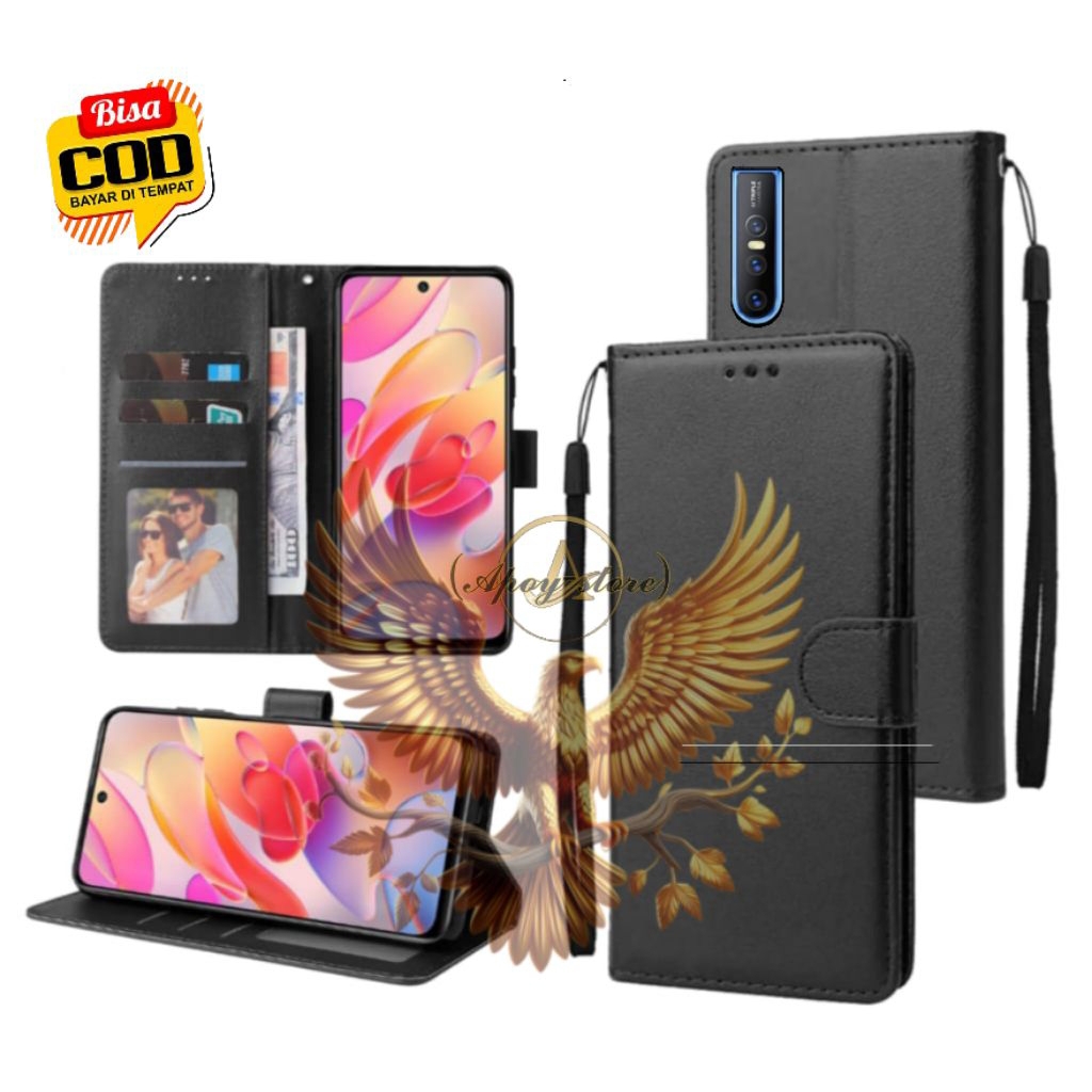 CASE HP VIVO V15PRO - CASING DOMPET-FLIP LEATHER-SARUNG HP