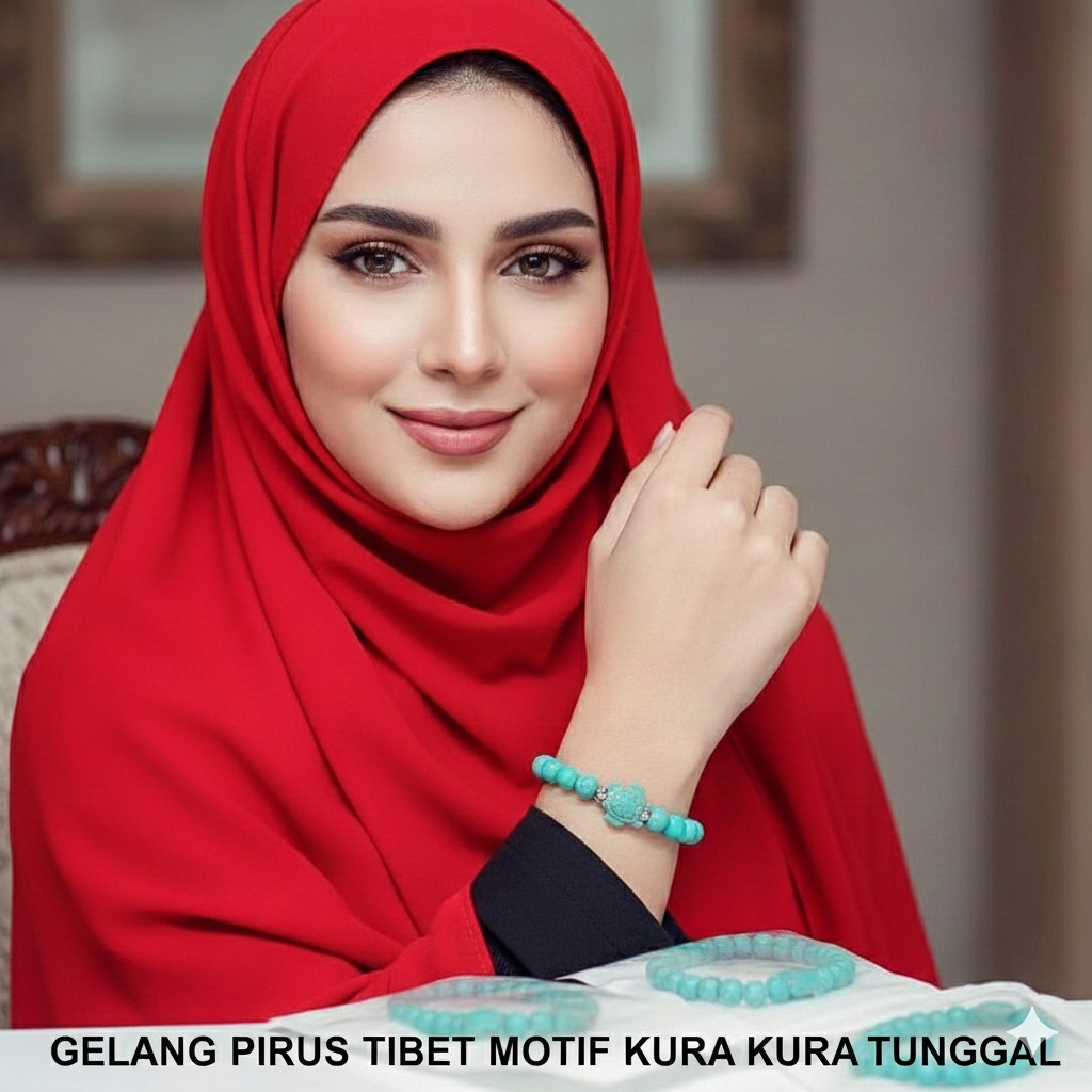 GELANG BATU PIRUS TIBET KOMBINASI KURA KURA TUNGGAL