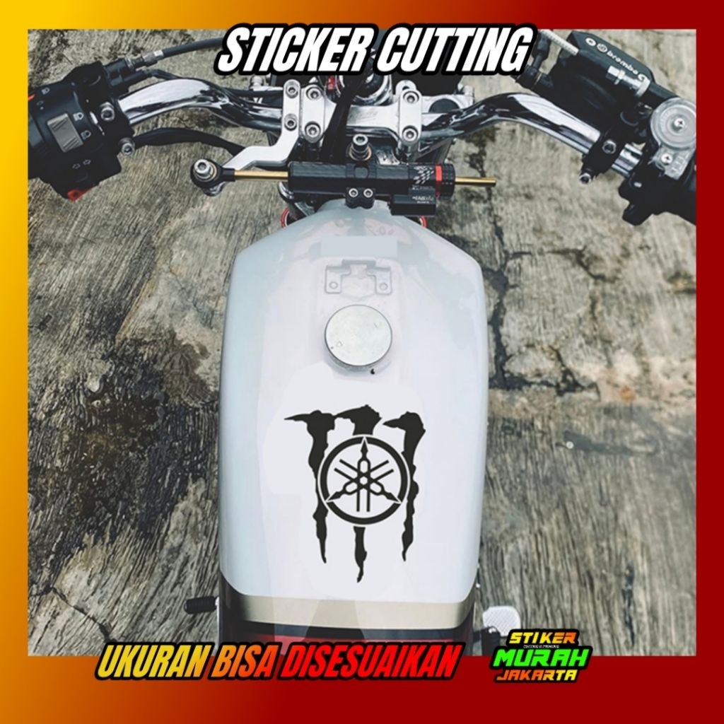 STIKER TANGKI BENSIN RX KING LOGO YAMAHA 7 STICKER CUTTING CUSTOM TRANSPARAN