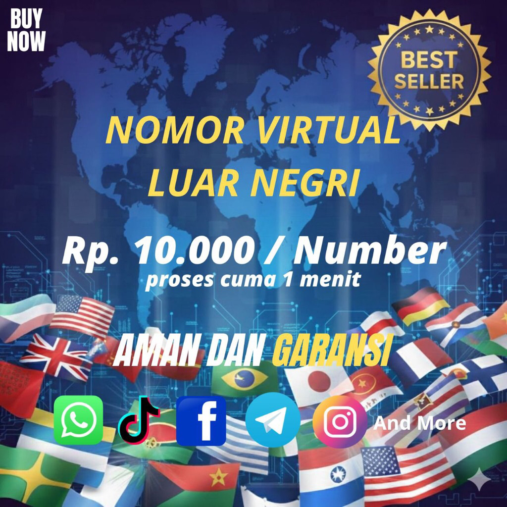 Nomor Virtual Luar Negri | Buat Daftar WA, TELE