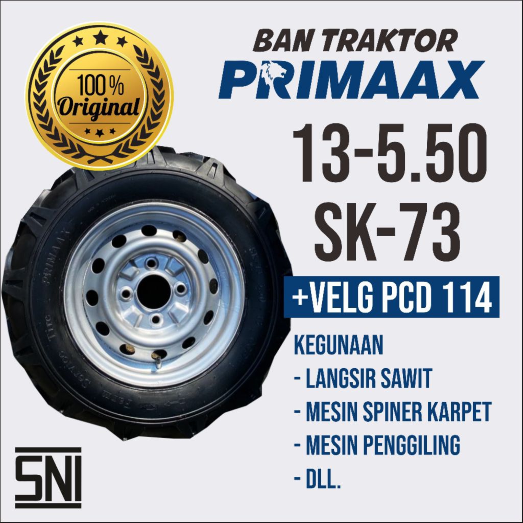 Ban Traktor Ring 13 5.50 + Velg PCD 114