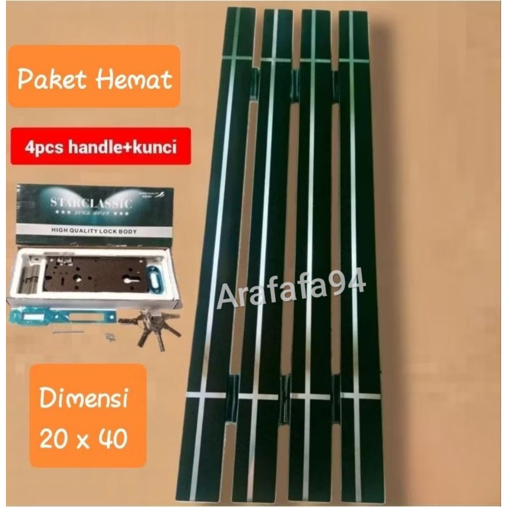 Paket Handle Pintu Rumah + Set Kunci Atau Gagang Pintu Rumah Mewah Minimalais / Tarikan Pintu