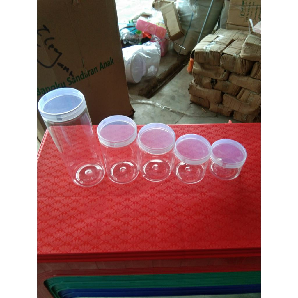 Toples plastik murah,Toples serbaguna,Toples bahan mika plastik ,Toples drat harga per pcs