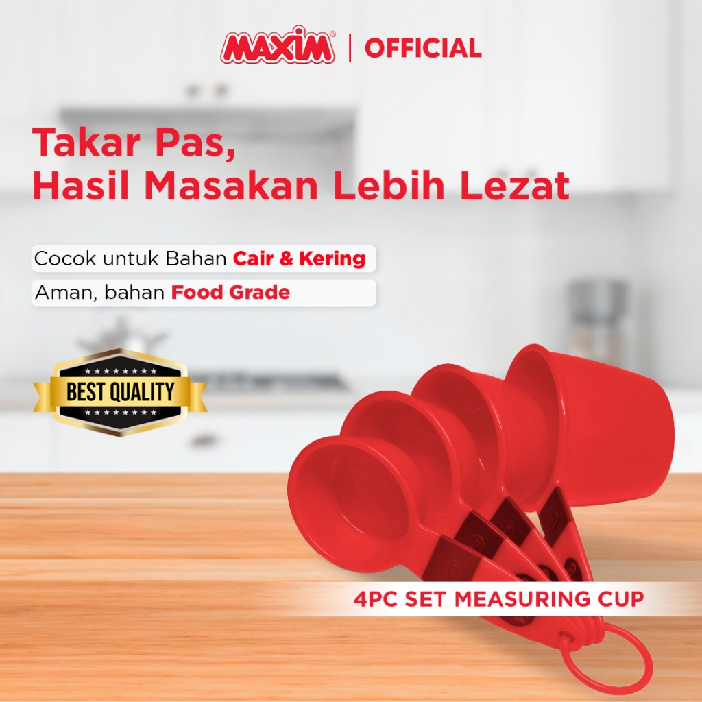 Maxim Tools Measuring Cup 4pcs Set Sendok Takaran Besar