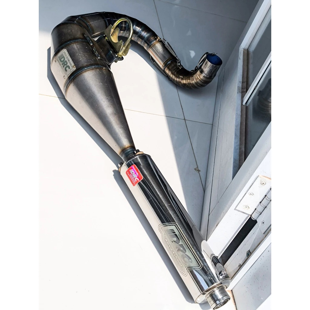 Knalpot DRC Victory Kiri Panjang eLvi Plat Silencer Stainless Vespa PX Super Sprint