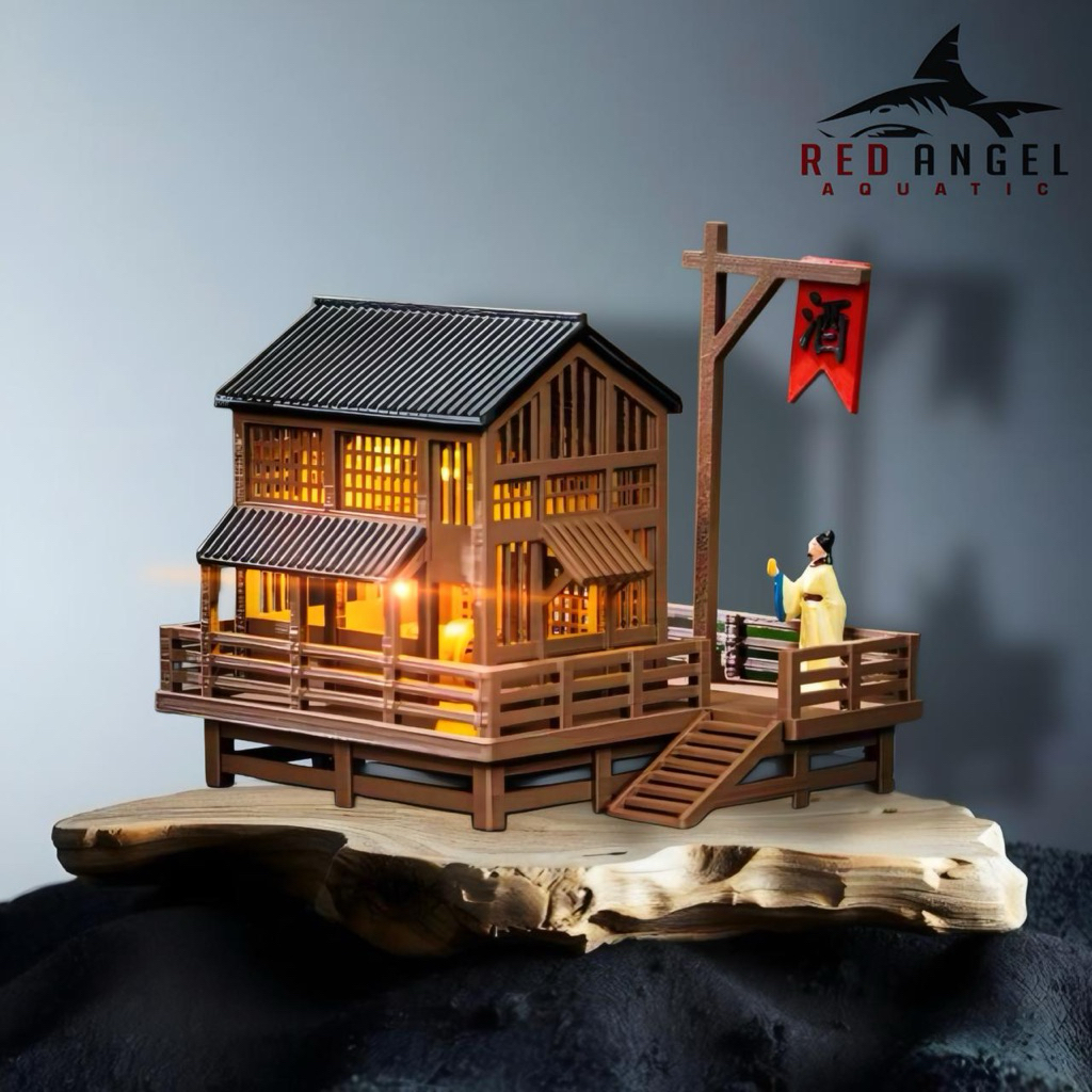 miniatur restorant jepang berlampu aquascape paludarium diorama super realistic
