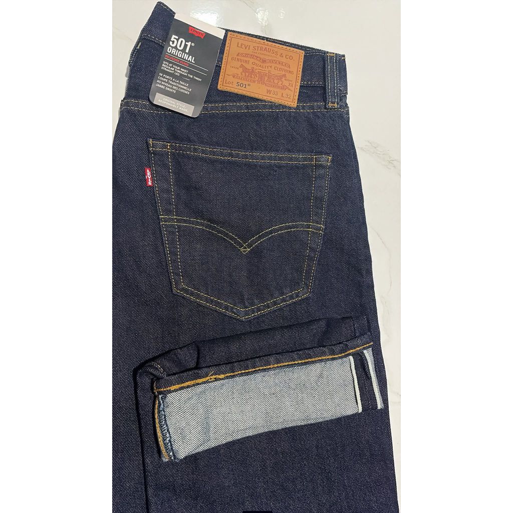 Levi' s 501 Denin Rinse Selvedge Straight leg Jeans
