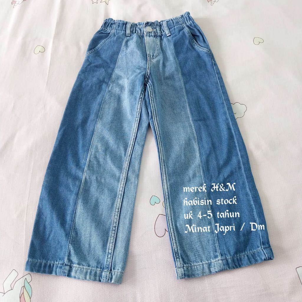 4-5 tahun H&M celana jeans kulot anak perempuan - SECOND (layak pakai)
