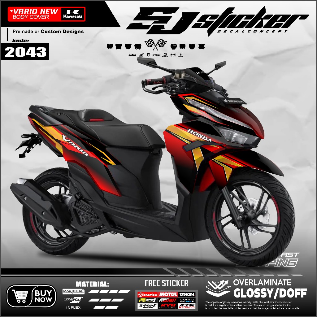 2043 Decal Vario New 125/ Decal Variasi Vario 125 2023 / Stiker Honda Vario New 125 2023 Fullbody