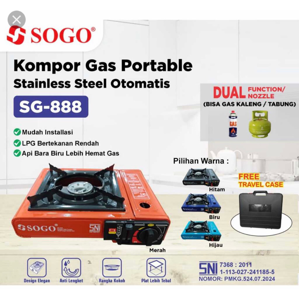 kompor gas portable sogo sg888
