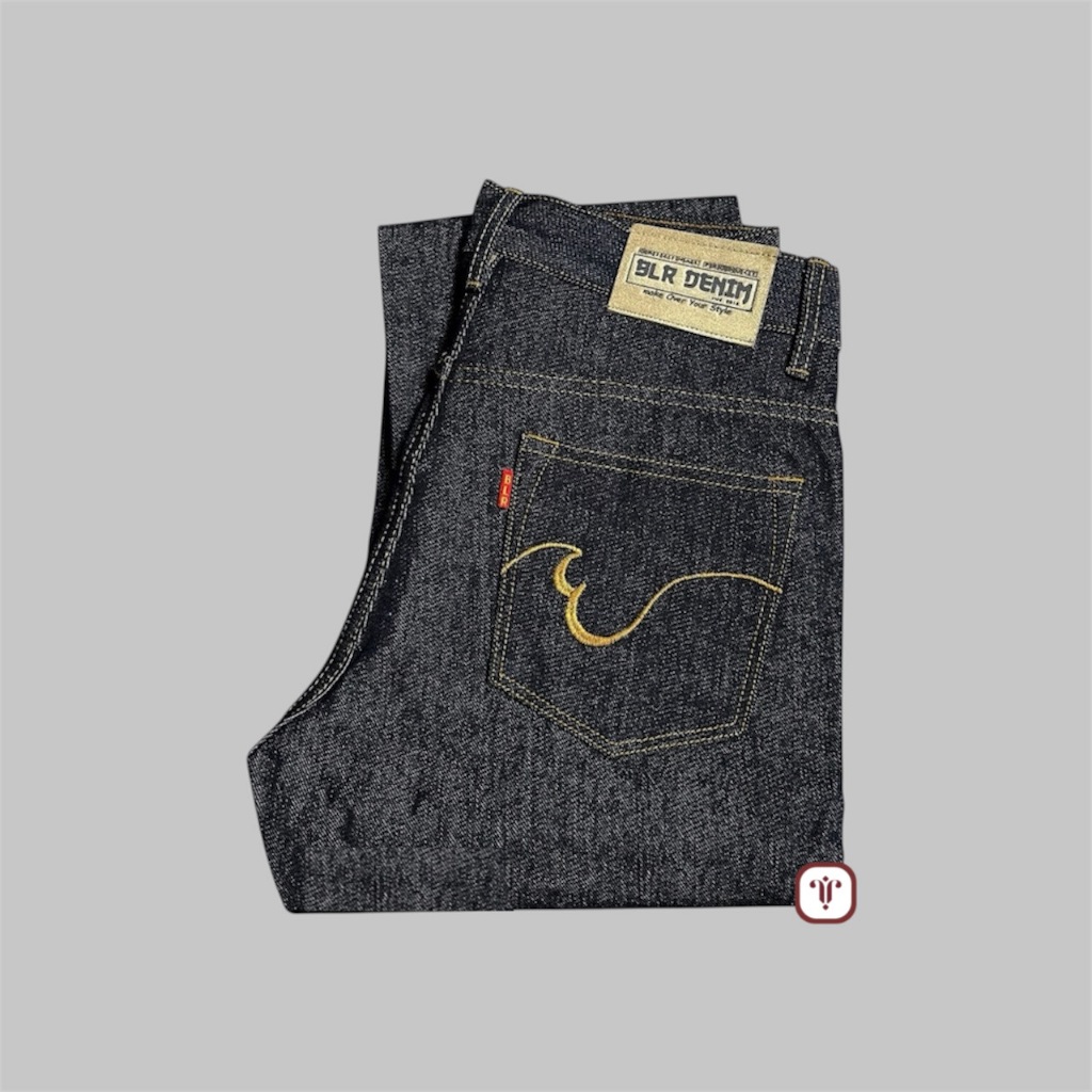 Celana Jeans Pria Raw Denim Selvedge Accent 16oz Sanforized