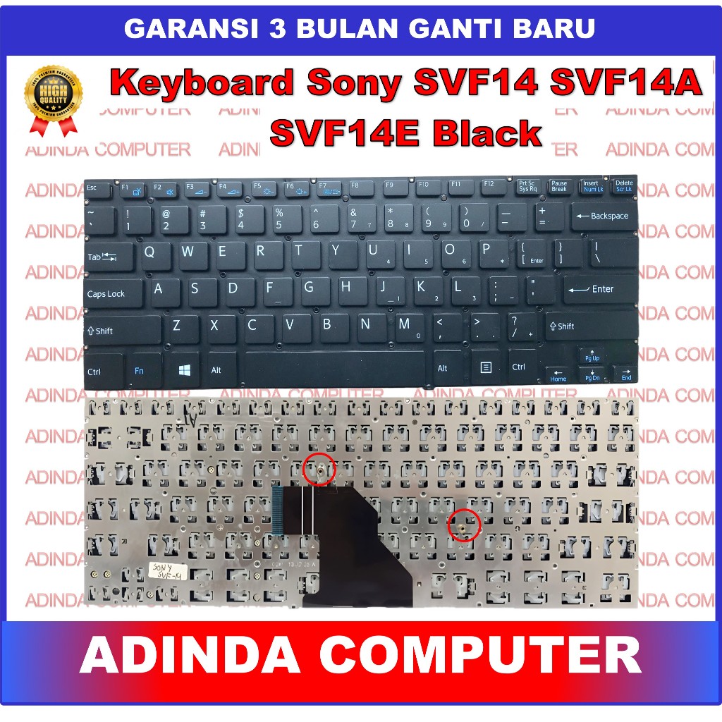 Keyboard Sony SVF14 SVF143 SVF142C29 SVF142C1WW SVF142C29M 14E Black