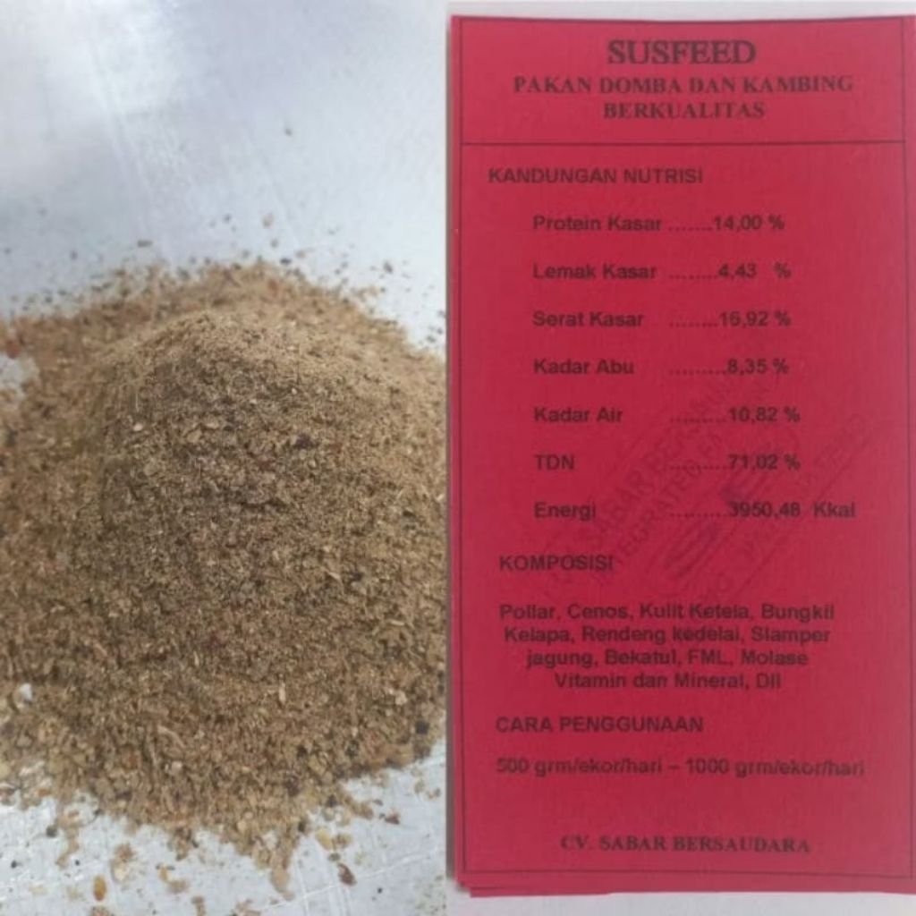 konsentrat SUSFEED 10 kg Kambing pakan kambing, domba, sapi
