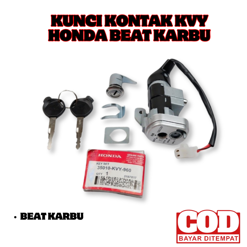 ori Kunci Kontak Honda Beat Karbu / Kunci Kontak 1Set Beat Karbu - 35010-KVY-960 original premium