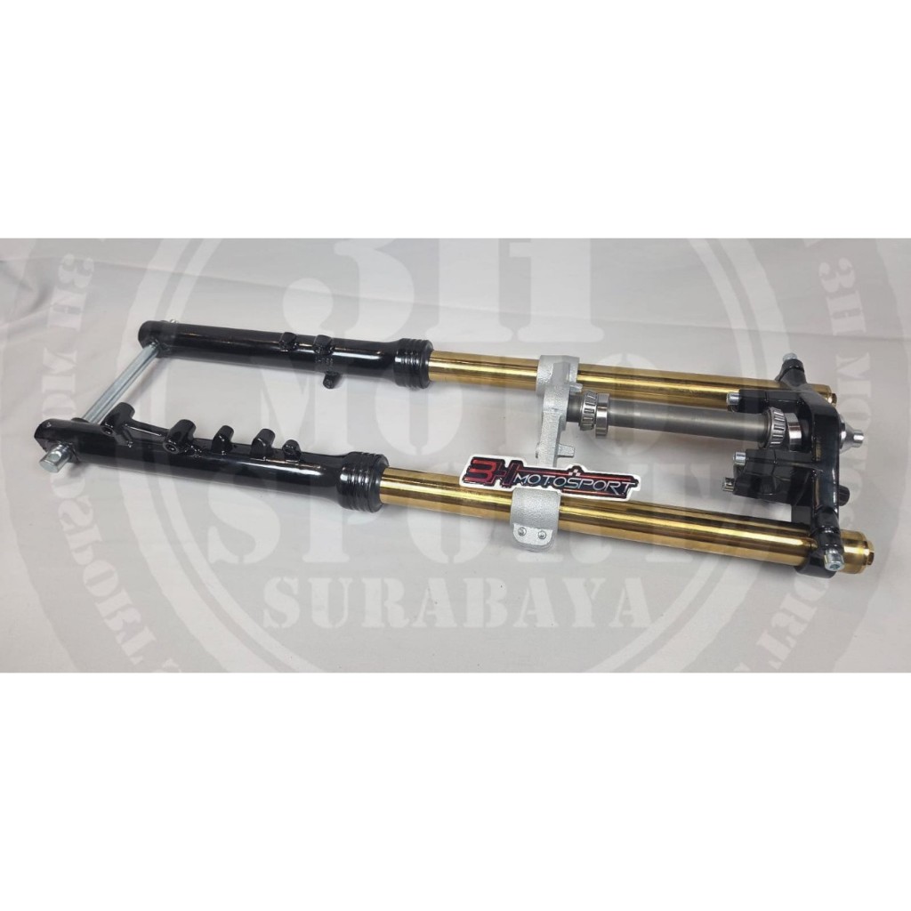 SHOCK SKOK DEPAN AGRAS MOTOR NINJA R AS HONDA GOLD/HITAM/HITAM ; CHROME/HITAM/HITAM