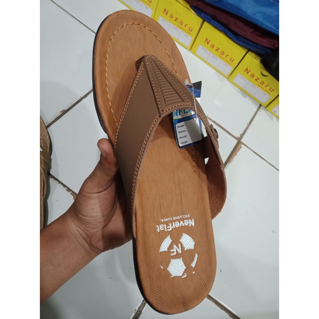 sandal kulit pria japit neferflat motif pakalolo original 100%