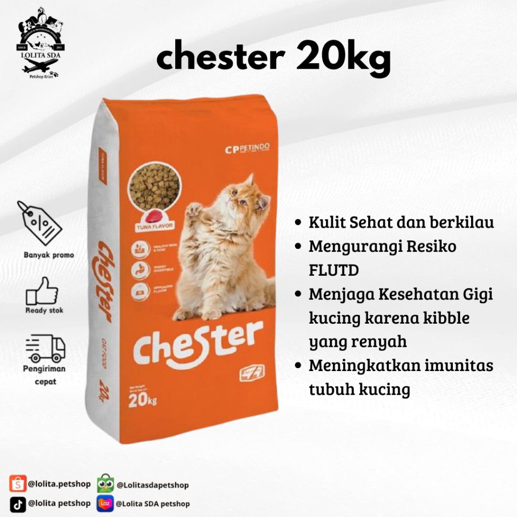 Makanan Kucing Chester 20kg / Chester Rasa Tuna 20kg Cat food