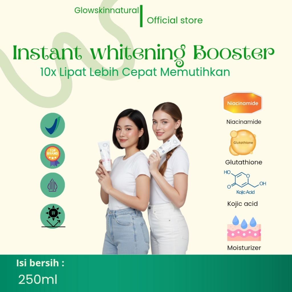 Glowskinnatural Whitening Booster Body Lotion 10x Lebih Cepat Memutihkan - Gluta Glow Serum N Pemuti