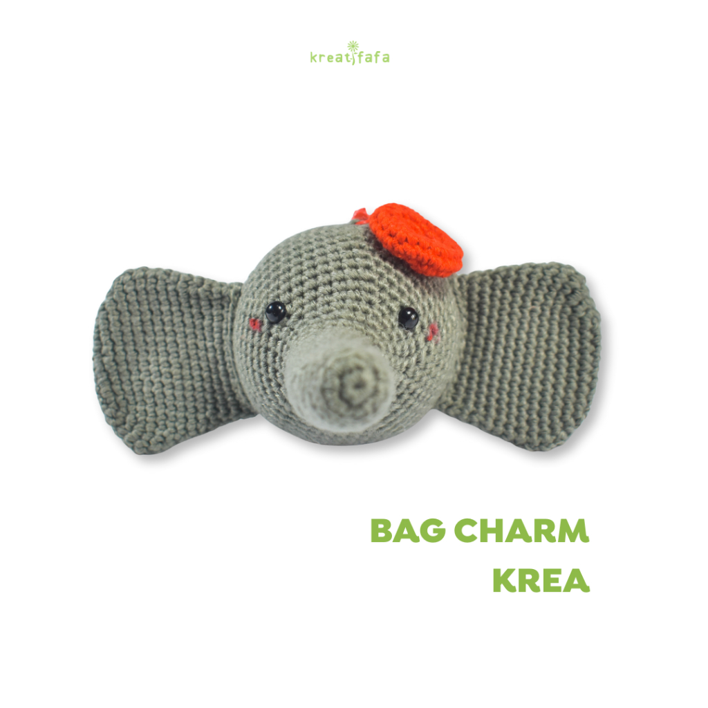 [Kreatifafa] Bag Charm Rajut Krea | Gantungan Tas Handmade Benang Katun | Aksesoris Tas Lucu Estetik