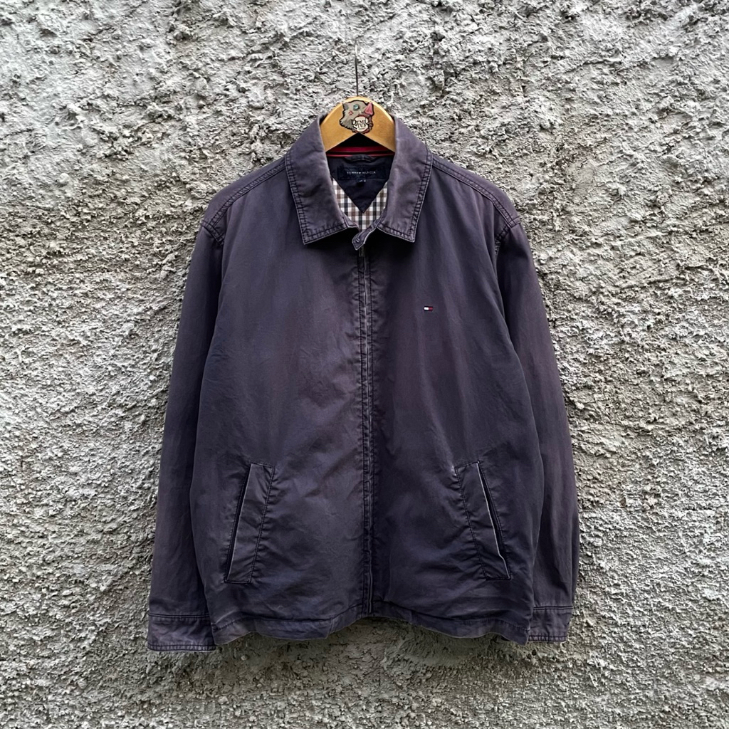 Jacket Canvas Vintage Harrington Tommy Hilfiger Used Unisex (Size XL)